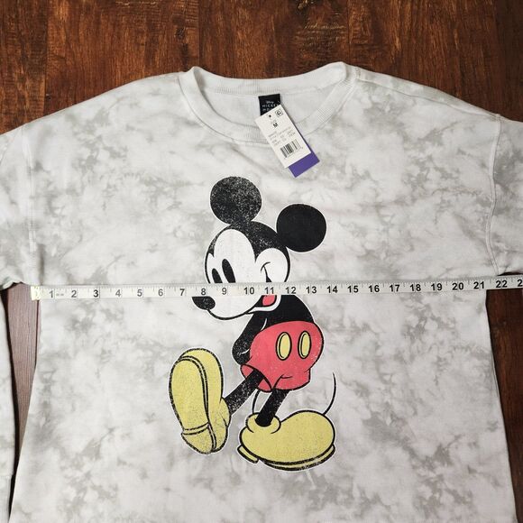 Mickey Mouse Sweatshirt Size M Womens Cropped Disneyland Pullover Medium - Picture 4 of 8